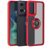 Avizar Coque pour Moto G35 Bague Métallique Support Vidéo Rouge