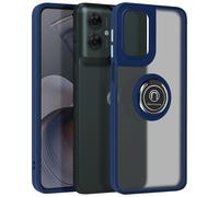 Coque pour Motorola Moto G55 Bague Métallique Support Vidéo Bleu nuit