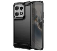 Coque pour Motorola Edge 50 Pro Souple Effet Carbone et Brossé Noir