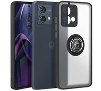 Coque pour Motorola Moto G84 Bague Métallique Support Vidéo Noir