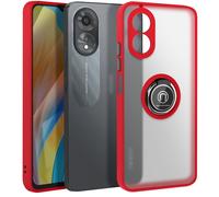 Coque pour Oppo A38 Bague Métallique Support Vidéo Rouge