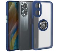 Coque pour Oppo A58 Bague Métallique Support Vidéo Bleu nuit