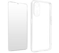 Avizar Coque pour Oppo A78 Silicone Gel et Verre Trempé 9H Transparent