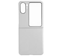 Avizar Coque pour Oppo Find N2 Flip Style carbone Conception 2 parties Blanc