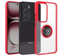 Avizar Coque pour Oppo Reno 12 Pro Bague Métallique Support Vidéo Rouge
