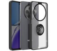 Avizar Coque pour Oppo Reno 12F Bague Magnétique Dos Translucide Noir