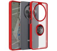 Coque pour Oppo Reno 12F Bague Magnétique Dos Translucide Rouge