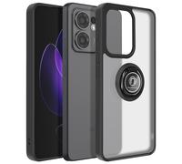 Avizar Coque pour Oppo Reno 13 F / 13 FS Bague Magnétique Dos Translucide Noir