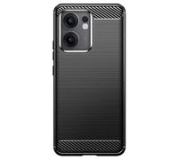 Avizar Coque pour Oppo Reno 13 F et 13 FS Silicone Design Carbone Brossé Noir