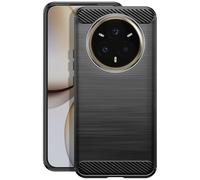 Coque pour Realme 14 Pro Plus Silicone Design Carbone Brossé Noir