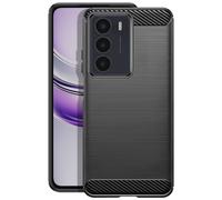 Avizar Coque pour Realme 14x et C75 Silicone Design Carbone Brossé Noir