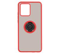 Avizar Coque pour Realme 8 et 8 Pro Bi-matière Bague Métallique Support Rouge