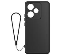 Avizar Coque pour Realme GT 7 / GT 7T en Silicone avec Dragonne Amovible Noir