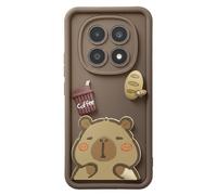 Coque pour Redmi Note 15 avec Motifs Capybara en 3D et Contour Surélevé Marron