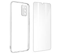Avizar Coque pour Samsung A02s Silicone Souple Verre trempé
