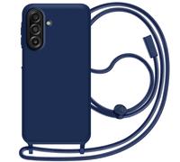 Avizar Coque pour Samsung Galaxy A17 en Silicone avec Cordon Tour de Cou Bleu nuit