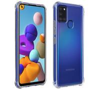Avizar Coque pour Samsung Galaxy A21s Flexible Antichoc Coins Bumper Transparent