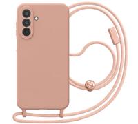 Avizar Coque pour Samsung Galaxy A26 en Silicone avec Cordon Tour de Cou Rose