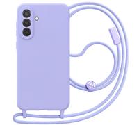 Avizar Coque pour Samsung Galaxy A56 en Silicone avec Cordon Tour de Cou Lavande