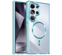 Avizar Coque pour Samsung Galaxy S24 Ultra Dos Cristal Color Bleu
