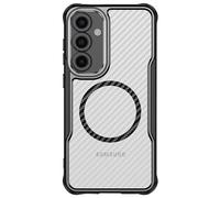 Avizar Coque pour Samsung Galaxy S25 Dos Carbone Antichoc Renforcé Noir