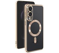 Avizar Coque pour Samsung Galaxy S25 Edge Silicone Contour Chromé Dorée