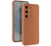 Coque pour Samsung Galaxy S25 Silicone Souple Bloc Caméra Protégé Marron