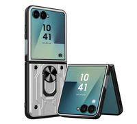 Coque pour Samsung Galaxy Z Flip 7 Antichoc avec Support Bague Magnétique Gris