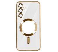 Avizar Coque pour Samsung S23 FE en Silicone Contour Chromé Dorée