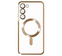 Coque MagSafe pour Samsung S23 silicone protection caméra Dorée