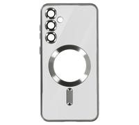 Coque MagSafe pour Samsung S24 en Silicone Contour Chromé Argent