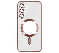 Coque MagSafe pour Samsung S24 en Silicone Contour Chromé Rose champagne