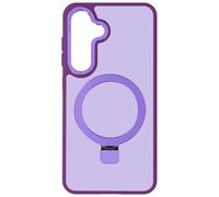 Coque pour Samsung S24 et S25 Anneau Compatible MagSafe Support Stand Violet