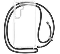 Coque pour Samsung S24 Plus Silicone Antichoc avec Cordon Tressé 70cm Transparent