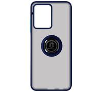 Avizar Coque pour Vivo Y16 bi-matière bague métallique support Vidéo Bleu
