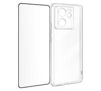 Avizar Coque pour Xiaomi 13T et 13T Pro Silicone Gel et Verre Trempé 9H Noir