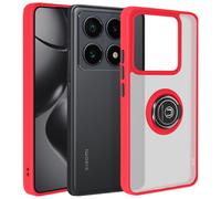 Coque pour Xiaomi 14T Pro Bague Métallique Support Vidéo Rouge