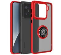 Coque pour Xiaomi 15 Bague Magnétique Dos Translucide Rouge