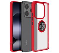 Coque pour Xiaomi Note 14 4G avec Bague Métallique Support Vidéo Rouge