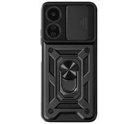 Avizar Coque pour Xiaomi Redmi 13C Bague Support Cache caméra coulissant Noir