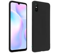 Avizar Coque pour Xiaomi Redmi 9A Souple Flexible Antichoc Finition Mate Noir