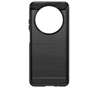 Coque pour Xiaomi Redmi A3 Flexible Effet Carbone et Brossé Noir