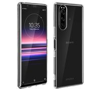 Avizar Coque pour Xperia 5 Silicone Souple et Verre trempé 9H