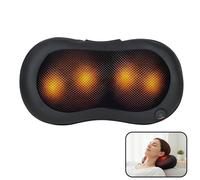 Avizar Coussin Massant électrique 24W avec Chauffant et LED Ergonomique Noir