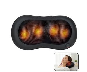 Avizar Coussin Massant électrique 24W avec Chauffant et LED Ergonomique Noir