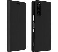 Avizar, couverture en cuir d'affaires, housse de protection avec porte-monnaie Sony Xperia 5, noir