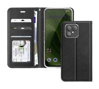 Avizar Étui à Clapet pour Fairphone 6 avec Porte Cartes Intégré Support Vidéo Noir