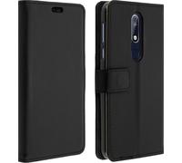 Avizar, Étui à clapet pour Nokia 7.1 avec emplacements pour cartes et fonction de support, noir