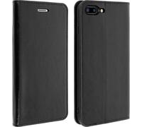 Avizar, étui à rabat de style portefeuille pour iPhone 7Plus, 8Plus- fonction stand, noir
