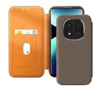 Avizar Étui Carbone pour Redmi Note 14 Pro et 14 Pro Plus Porte-Carte Marron